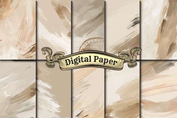 Abstract Brush Stroke Digital Papers for Creative Projects