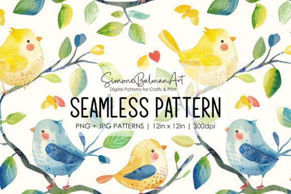 Cute Watercolor Birds Seamless Pattern 9: A Designer's Guide