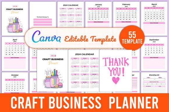 Editable Craft Business Planner Canva: Organize Your Creative Passion