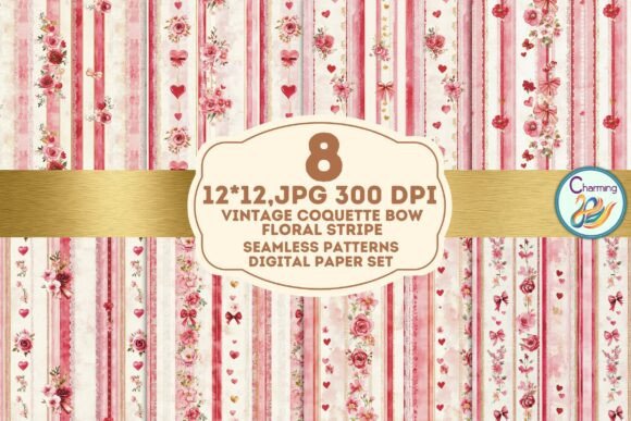 Elevate Your Projects with the Vintage Coquette Bow Pattern Set
