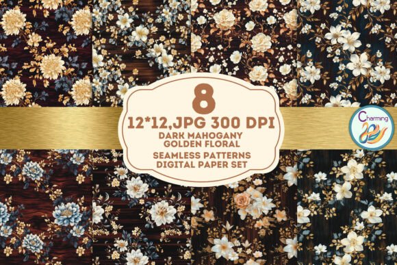 Embrace Autumn Elegance with Seamless Paper: Dark Mahogany Golden