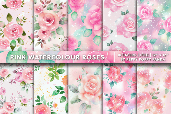 Embracing Soft Aesthetics with Pink Watercolor Roses Digital Paper