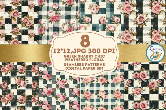 Green Shabby Chic Floral: A Designer's Pattern Toolkit