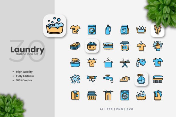 Laundry Colored Icons: Freshen Up Your Design Toolkit