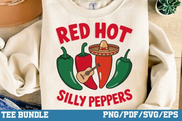 Red Hot Silly Peppers Graphic Shirt: A Spicy Design Asset