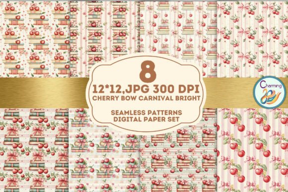 Seamless Paper: Cherry Bow Book Club for Fall Crafting