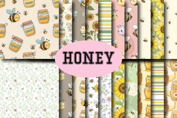Spring Bees Honey Digital Paper: The Perfect Pattern for Warm Projects