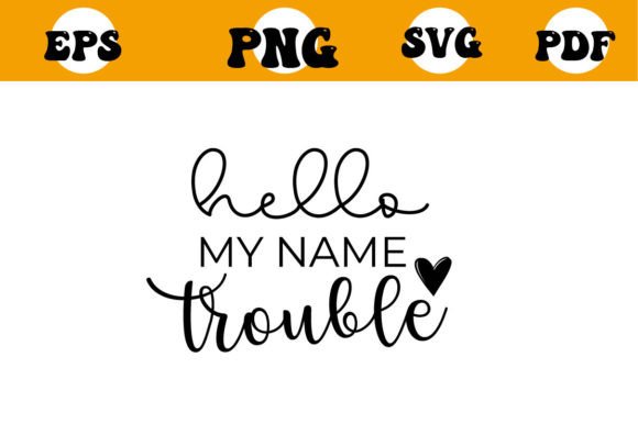 Unleash Playful Energy with the Hello My Name Trouble, Kids SVG Set