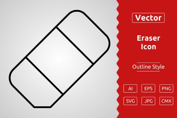 Vector Eraser Outline Icon: A Design Asset for Modern Projects